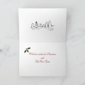 Cool Yellow Labrador Cartoon Christmas Feestdagen Kaart (Binnen)