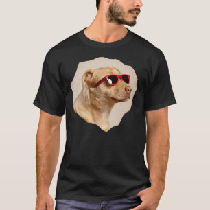 Cool Yellow Labrador Dog die zonnebrillen draagt T-shirt