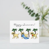 Cool Yellow Labradors Cartoon Briefkaart (Staand voorkant)