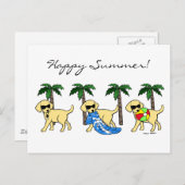 Cool Yellow Labradors Cartoon Briefkaart (Voorkant / Achterkant)