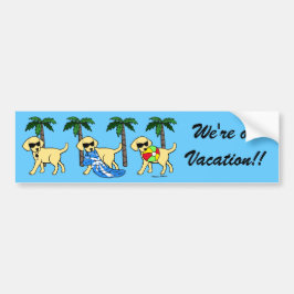 Cool Yellow Labradors Cartoon Bumpersticker