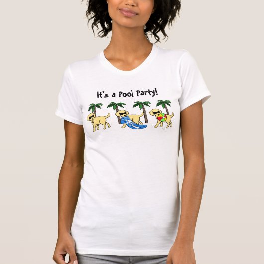 Cool Yellow Labradors Cartoon T-shirt (Voorkant)