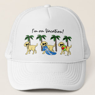 Cool Yellow Labradors Cartoon Trucker Pet