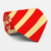 cool yellow red stripe patroon stropdas (Opgerold)