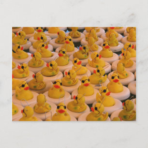 Cool Yellow Rubber Ducks Photo Funny Briefkaart