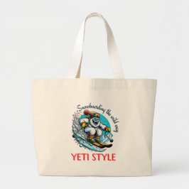 Cool Yeti Skiën Adventure Fun Grote Tote Bag