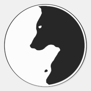 Cool Yin Yang Dog Labrador Ronde Sticker