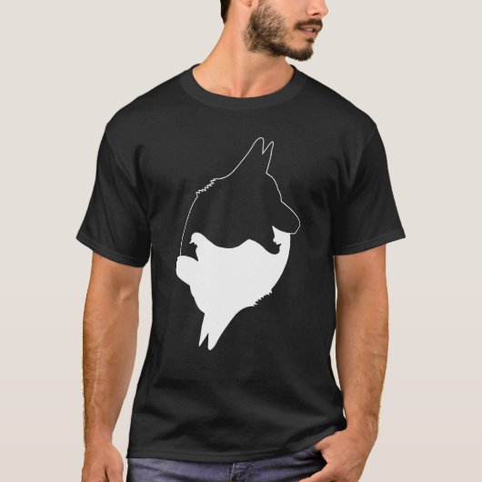 Cool Yin Yang Hond Leuke Duitse Shepard Met Wit I T-shirt (Voorkant)
