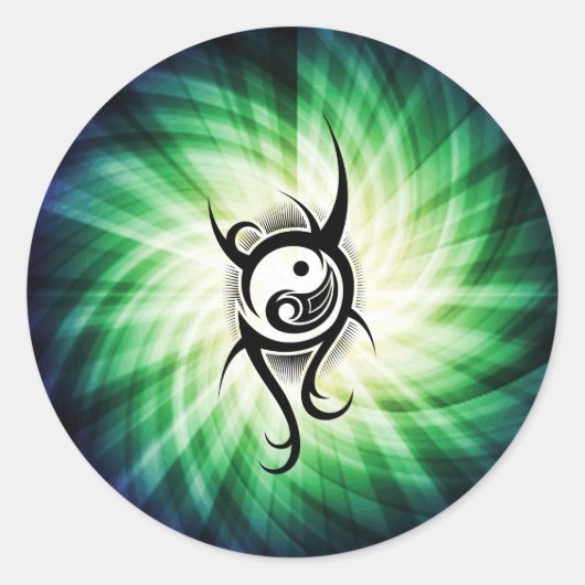 Cool Yin Yang Ronde Sticker (Voorkant)