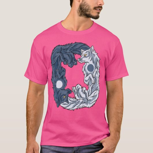Cool Yin Yang Wolf T-shirt (Voorkant)