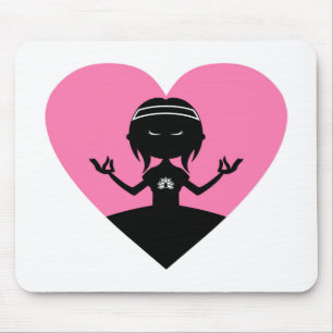 Cool Yoga Girl Silhouette Muismat