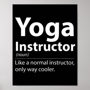 Cool Yoga-instructeur Definitie Funny Yoga-liefheb Poster