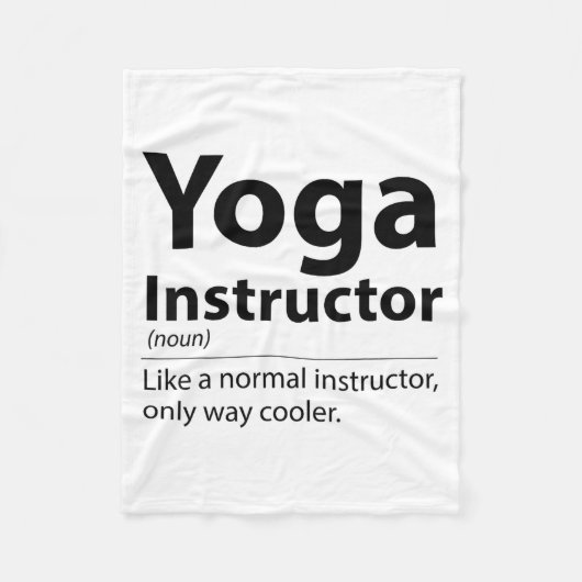 Cool Yoga Instructor Definition Funny Yoga Lover  Fleece Deken (Voorkant)
