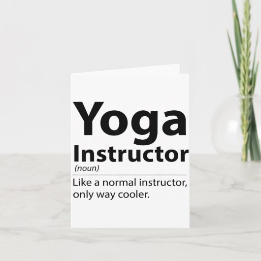 Cool Yoga Instructor Definition Funny Yoga Lover  Kaart (Voorkant)