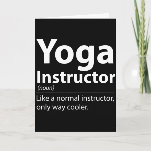 Cool Yoga Instructor Definition Funny Yoga Lover  Kaart (Voorkant)