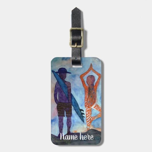 Cool Yoga Surf Sunset Bagagelabel (Voorkant verticaal)