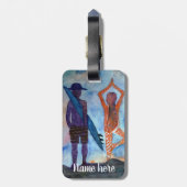 Cool Yoga Surf Sunset Bagagelabel (Achterkant verticaal)