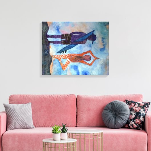 Cool yoga Surf Sunset Single Print (Insitu (Woonkamer))