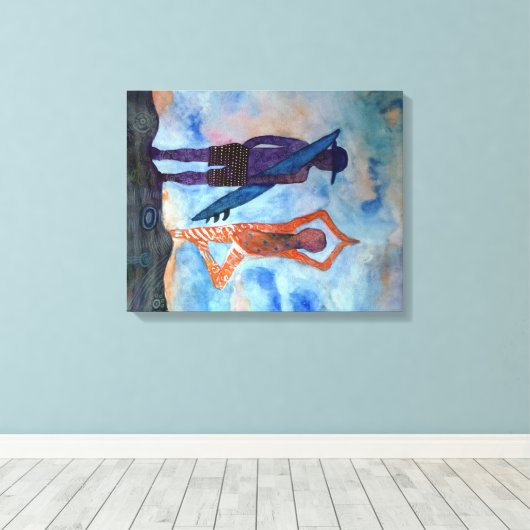 Cool yoga Surf Sunset Single Print (Insitu (Houten vloer))