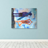 Cool yoga Surf Sunset Single Print (Insitu (Houten vloer))