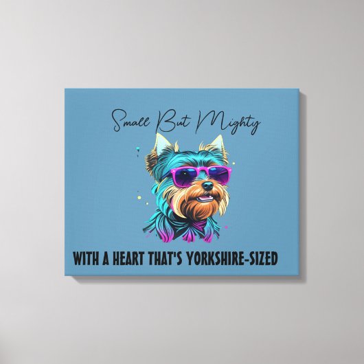 Cool Yorkie Dog met Zonnebril Canvas Afdruk (Voorkant)