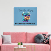 Cool Yorkie Dog met Zonnebril Canvas Afdruk (Insitu (Woonkamer))