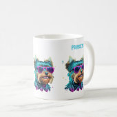 Cool Yorkie Dog met Zonnebril Koffiemok (Voorkant rechts)