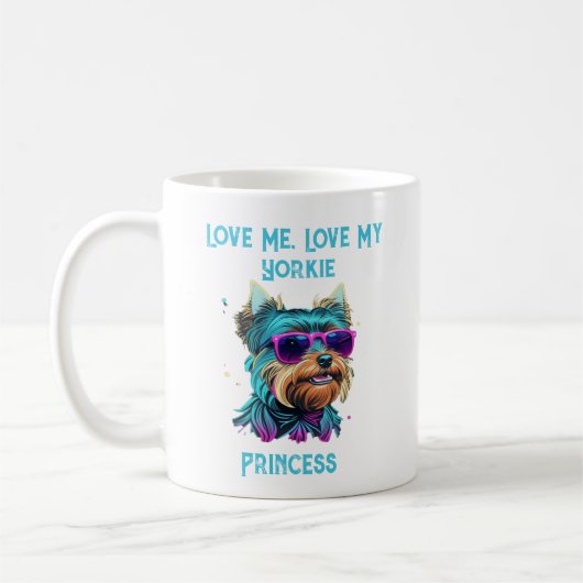 Cool Yorkie Dog met Zonnebril Koffiemok (Links)