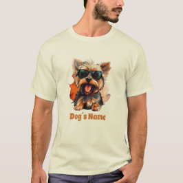Cool Yorkshire terrier met zonnebril T-shirt