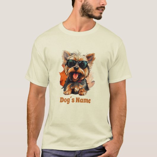 Cool Yorkshire terrier met zonnebril T-shirt (Voorkant)