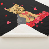 Cool Yorkshire Terrier Valentijnsdag T-shirt Dog L Sherpa Deken (3/4)