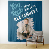 Cool You Rock Happy Body Blauw Wit Penseel Foto Wandkleed (In situ)