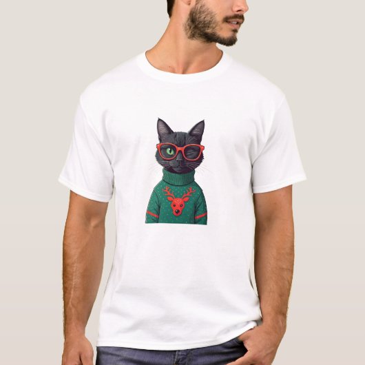 Cool Yule Cat T-shirt (Voorkant)
