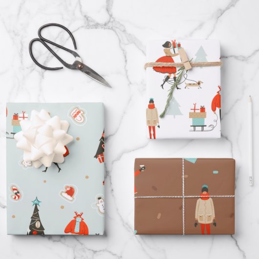 Cool Yule | Kerstfeestdag halverwege de eeuw Inpakpapier Vel (Voorkant)