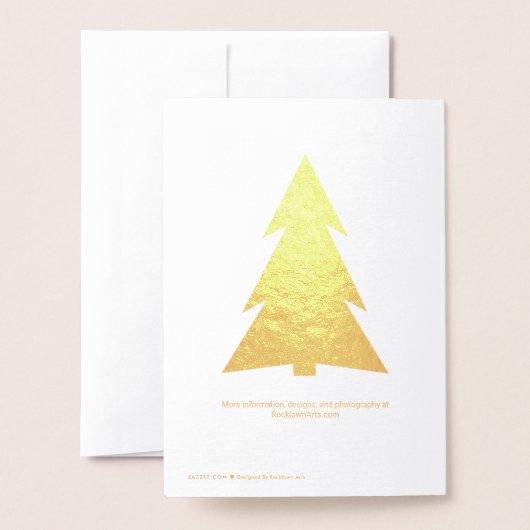 Cool Yule Modern Script Trees Holiday Gold Folie Kaarten (Met envelop)