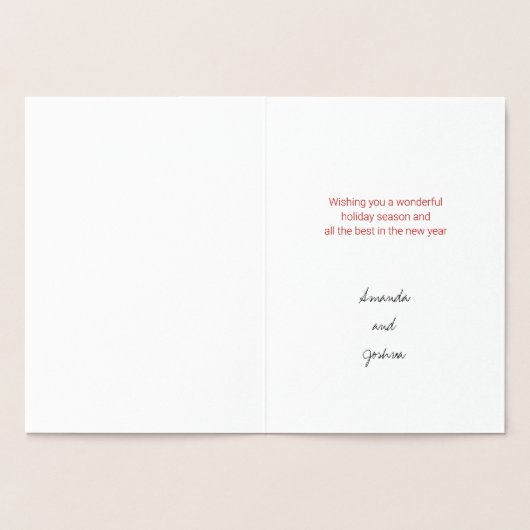 Cool Yule Modern Script Trees Holiday Gold Folie Kaarten (Binnen)