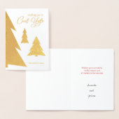 Cool Yule Modern Script Trees Holiday Gold Folie Kaarten (Display)