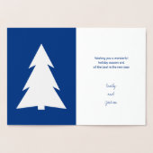 Cool Yule Moderne Bomen Vakantie Blauw & Zilver Ec Folie Kaarten (Binnen)