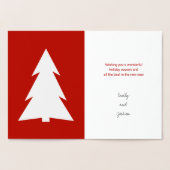 Cool Yule Moderne Bomen Vakantie Rood en Goud Echt Folie Kaarten (Binnen)