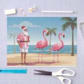 Cool Yule Santa en Flamingos Beach Kerstmis Tissuepapier (Craft)
