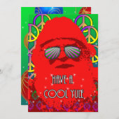 Cool Yule Santa Feestdagenkaart (Voorkant / Achterkant)