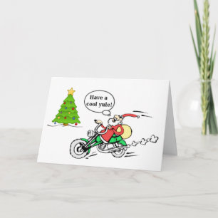 Cool Yule Santa Motorcycle - op maat van kerstmis Feestdagen Kaart
