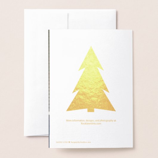 Cool Yule Script Trees Your Photo Holiday Gold Folie Kaarten (Met envelop)