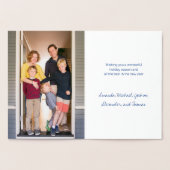 Cool Yule Script Trees Your Photo Holiday Silver Folie Kaarten (Binnen)