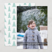 Cool Yule Script Uw Foto Mint Groene Kerst Feestdagenkaart (Voorkant / Achterkant)