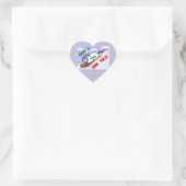 Cool Yule Snowman Heart Sticker (Tas)