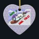 Cool Yule Snowman Ornament<br><div class="desc">Originele kunst van Houston kunstenaar Jolie E. Bonnette.</div>