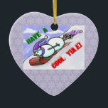 Cool Yule Snowman Ornament<br><div class="desc">Originele kunst van Houston kunstenaar Jolie E. Bonnette.</div>