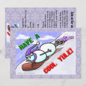 Cool Yule Snowman Uitnodiging (Voorkant / Achterkant)