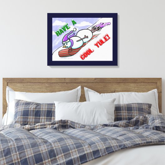 Cool Yule Snowman Wrapped Canvas (Insitu (Slaapkamer))